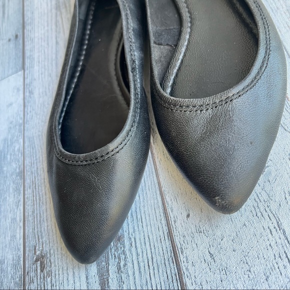 Frye Regina Ballet Flats Black Leather Pointed Toe Slip On Shoes Women Size 7.5 - Picture 4 of 15